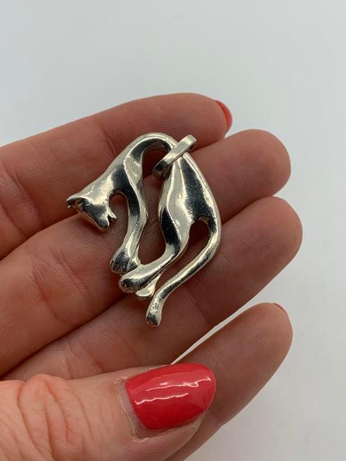 V102 Prachtige zilveren hanger panter, Sieraden, Tassen en Uiterlijk, Kettinghangers, Zilver, Zilver, Overige voorstellingen, Ophalen of Verzenden
