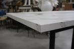 Leuke eettafel / klaptafel metaal & marmerlook 120 x 70 cm., Huis en Inrichting, Stoelen, Ophalen, Zo goed als nieuw