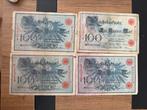 4 reichsbanknote 100 mark 1898, Postzegels en Munten, Ophalen of Verzenden, Duitsland, Setje