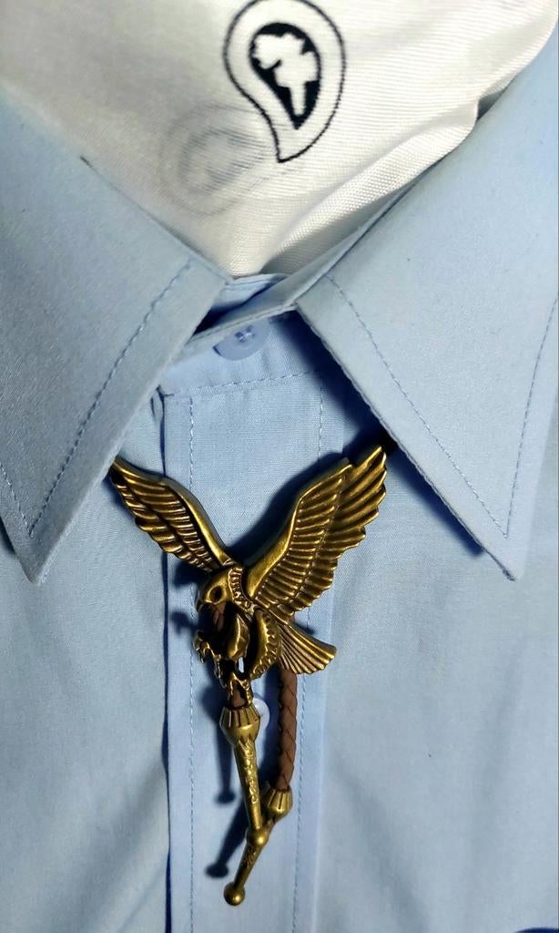 Vintage Bolo Tie met Adelaar, Effen, Bruin, Ophalen of Verzenden, Zo goed als nieuw