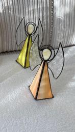 Tiffany glas in lood waxinelicht / theelicht houder Engel, Overige materialen, Overige kleuren, Ophalen of Verzenden, Zo goed als nieuw