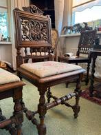 4 antieke eiken stoelen – Henri II / Neo-Renaissance, Antiek en Kunst, Antiek | Meubels | Stoelen en Banken, Ophalen
