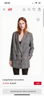 H&M Lange blazer van maat 36 zwart pied de poule, Ophalen of Verzenden