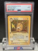 PSA 9 - Raichu Holo #14 1st Edition (1999 Pokemon Fossil), Hobby en Vrije tijd, Verzamelkaartspellen | Pokémon, Ophalen of Verzenden
