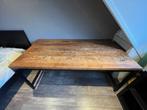 Houten tafel met metaal onderstel, Huis en Inrichting, Tafels | Eettafels, Ophalen, 50 tot 100 cm, Zo goed als nieuw, Vier personen