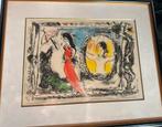 Marc Chagall, Femme Avec Parapluie Von Derriere Le Miroir,, Antiek en Kunst, Ophalen of Verzenden