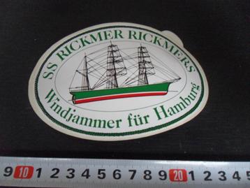 sticker SS rickmer rickmers windjammer für hamburg beschikbaar voor biedingen