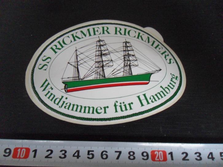 sticker SS rickmer rickmers windjammer für hamburg, Verzamelen, Stickers, Zo goed als nieuw, Ophalen