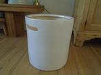 grote vintage Ikea Sanovita witte bloempot handgrepen, 36 cm, Steen, Rond, Binnen, Zo goed als nieuw