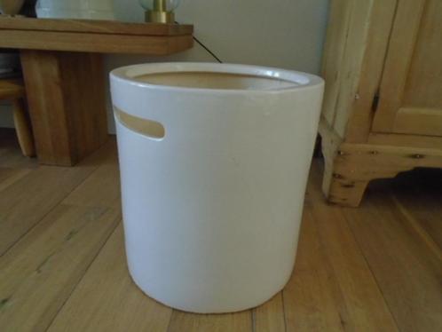 grote vintage Ikea Sanovita witte bloempot handgrepen, 36 cm, Tuin en Terras, Bloempotten, Zo goed als nieuw, Steen, Binnen, Balkon