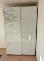 IKEA PAX garderobe kast- schuifdeuren wit glas- 200x236, Ophalen, 200 cm of meer, 50 tot 75 cm, Glas