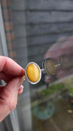 Vintage Barnsteen Ring, 18 tot 19, Geel, Ophalen of Verzenden, Zo goed als nieuw