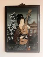 SALE Chinese ‘achterglas’ eglomisé schilderij vintage, Ophalen