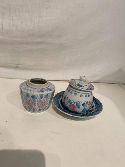 Delfts blauwe potjes en schaaltje, Antiek en Kunst, Antiek | Keramiek en Aardewerk, Ophalen of Verzenden