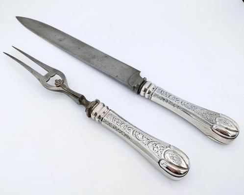Zilveren trancheercouvert, J.A. Lintveld / Amsterdam. 1850, Antiek en Kunst, Antiek | Goud en Zilver, Zilver, Verzenden