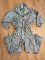 Vintage retro skipak - Pastel print, roze, blauw maat L, Kleding | Dames, Wintersportkleding, Maat 38/40 (M), Ophalen of Verzenden