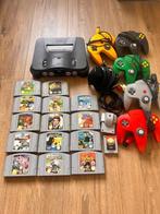 Nintendo 64 +14 games+5 controllers+rumble pack, Spelcomputers en Games, 3 spelers of meer, Ophalen, Gebruikt, Vanaf 3 jaar