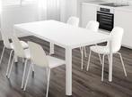 IKEA Tingby witte eettafel wit  incl. 6  Leifarne stoelen, Ophalen, 50 tot 100 cm, Zo goed als nieuw, Vijf personen of meer
