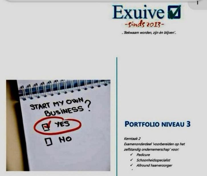 Portfolio Pedicure Basis Niveau 3 - Ondernemingsplan, Boeken, Studieboeken en Cursussen, Ophalen