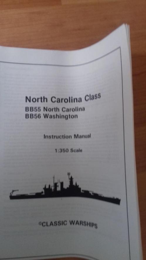 Schaalmodel van USS North Carolina, 1/350, Classic Warships, Hobby en Vrije tijd, Modelbouw | Boten en Schepen, Nieuw, 1:200 of kleiner