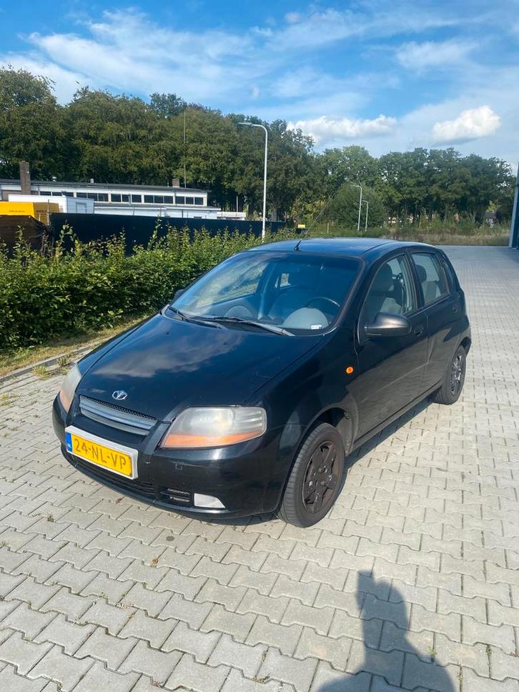 Daewoo Kalos 1.4 spirit  2003 Zwart inruilkoopje, Auto's, Daewoo, Bedrijf, Kalos, Airbags, Airconditioning, Elektrische ramen