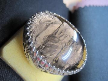 Art Deco design rookkwarts 37 krt zilver ring zeldzaam m 20 beschikbaar voor biedingen