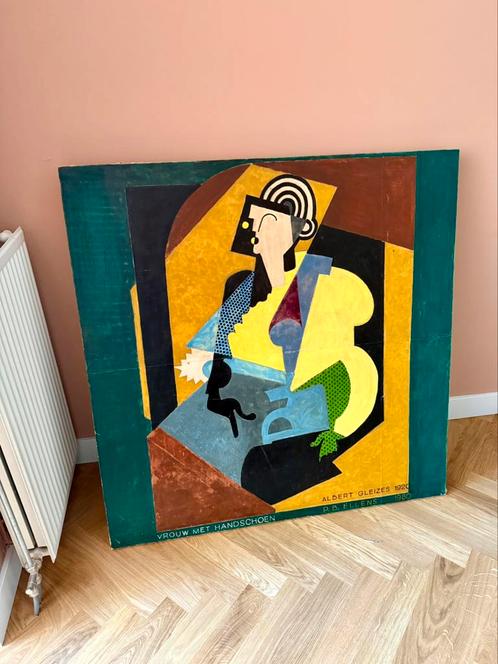 Groot Lithografie kunstwerk kubisme, picasso stijl, Antiek en Kunst, Kunst | Schilderijen | Abstract, Ophalen