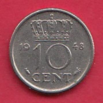 Nederland 10 Cent 1948 (Wilhelmina) beschikbaar voor biedingen
