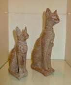 2 x Bastet Egypische stenen katten, Antiek en Kunst, Ophalen