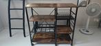 Industriële sidetable op wieltjes, Huis en Inrichting, Ophalen, Zo goed als nieuw, 25 tot 50 cm, Rechthoekig