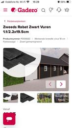 Zweeds Rabat Plank Zwart Vuren 1.1/2.2x19.5cm, Minder dan 25 mm, Nieuw, Plank, 300 cm of meer