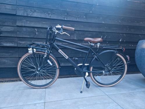 Mat zwarte Popal Daily Dutch kinderfiets 24 inch, Fietsen en Brommers, Fietsen | Jongens, Zo goed als nieuw, 24 inch, Handrem