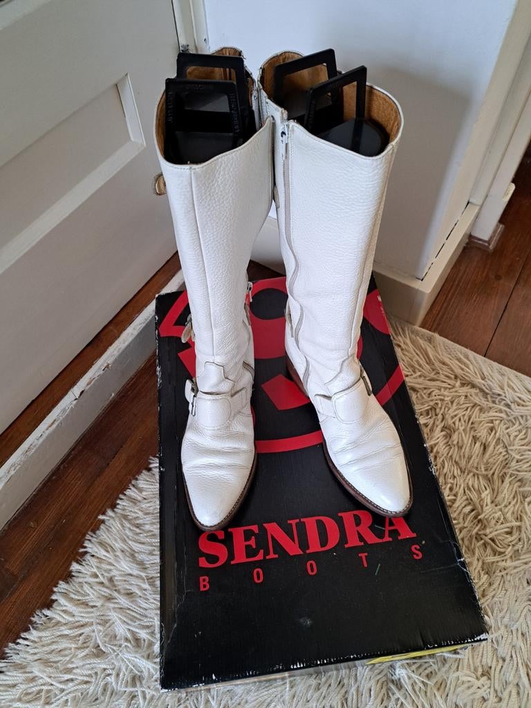 Witte Sendra Laarzen - Maat 38, Wit, Ophalen of Verzenden, Gedragen, Hoge laarzen