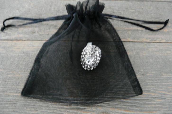 VALENTIJN ? Nieuwe glitter ring maat 18, zilverkleur., Sieraden, Tassen en Uiterlijk, Ringen, Nieuw, Dame, 17 tot 18, Zilver, Overige materialen