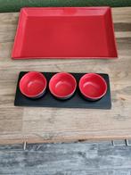 Sushi set/ schalen set zwart/rood, Huis en Inrichting, Keuken | Servies, Overige materialen, Schaal of Schalen, Overige stijlen