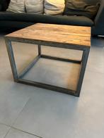 Eigentijdse salontafel staal en hout, Huis en Inrichting, Tafels | Salontafels, Ophalen, 100 tot 150 cm, 50 tot 100 cm, Zo goed als nieuw