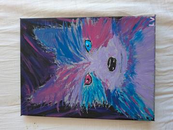 Zelfgemaakt schilderij van een fantasie hond beschikbaar voor biedingen