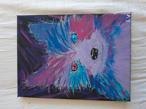 Zelfgemaakt schilderij van een fantasie hond, Antiek en Kunst, Kunst | Overige Kunst, Ophalen of Verzenden