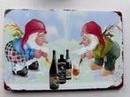 Vintage Metalen bord Kabouters & Bier 30 bij 20, Ophalen of Verzenden, Gebruikt, Reclamebord, Plaat of Schild, Overige merken