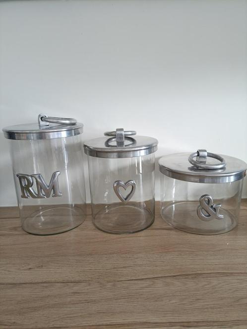 3 Storage jars Riviera Maison / 3 Opslagpotten RM, Huis en Inrichting, Woonaccessoires | Stolpen, Gebruikt, Ophalen