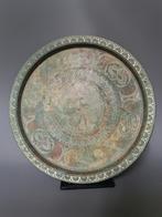 Groot Javaans oud bronzen bord, 19e eeuw java bali indonesie, Ophalen of Verzenden