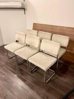6 Nette eetkamerstoelen geribd wit, Huis en Inrichting, Stoelen, Ophalen, Zo goed als nieuw, Vijf, Zes of meer stoelen, Wit