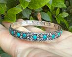 Prachtige 925 zilveren armband met Turkoois uit Mexico., Ophalen of Verzenden, Zo goed als nieuw, Met edelsteen, Zilver