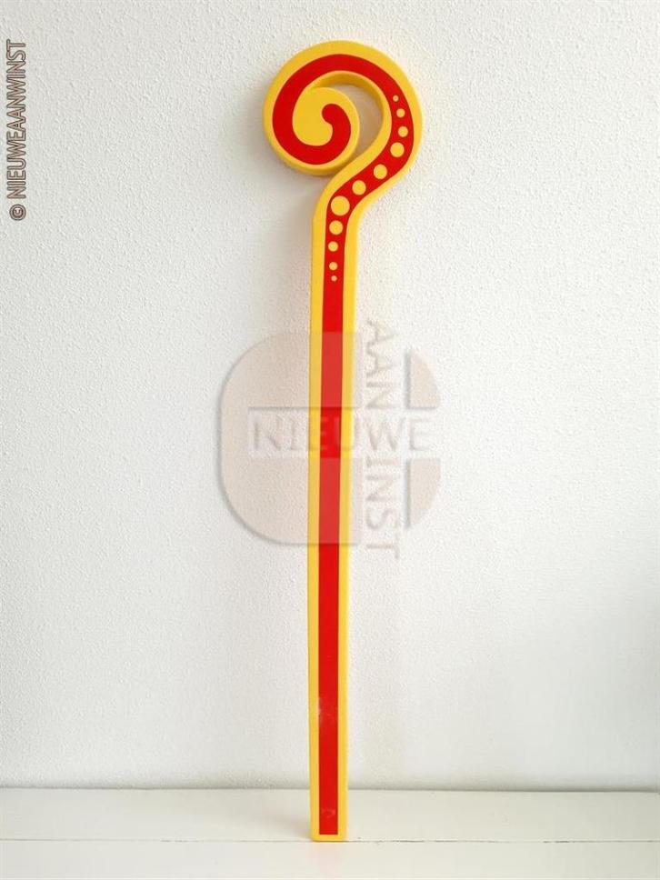 Foam Sinterklaas staf - 55cm, geel/rood, Diversen, Sinterklaas, Zo goed als nieuw, Verzenden