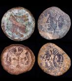 Romeinse coins 4x Janus As Munten 206-194 BC + certificaat, Ophalen of Verzenden, Italië, Setje