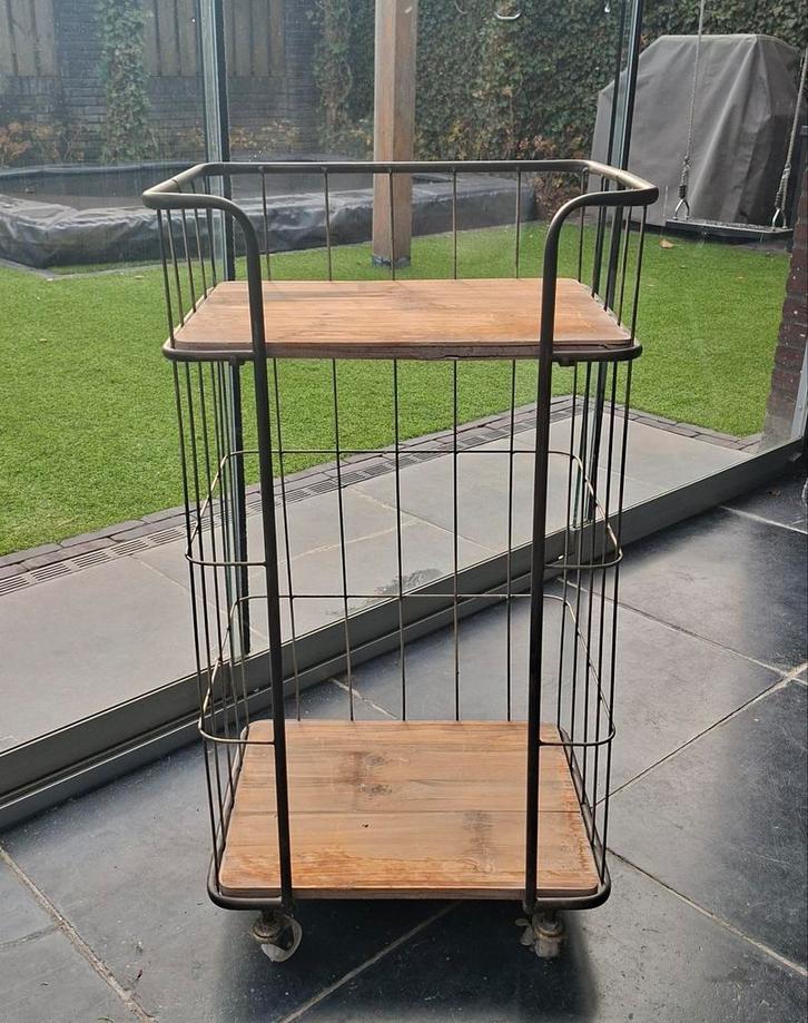 Stoere BePureHome Giro Trolley - Industrieel kastje op wiele, Huis en Inrichting, Kasten | Stellingkasten, Gebruikt, Ophalen