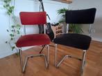 2 buisframe stoelen Gispen Stijl (Merk: Uniq), Huis en Inrichting, Stoelen, Ophalen, Gebruikt, Twee, Zwart