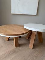 Set salontafels eikenhout met wit JSD Woods, Ophalen, Gebruikt, 50 tot 100 cm, Minder dan 50 cm