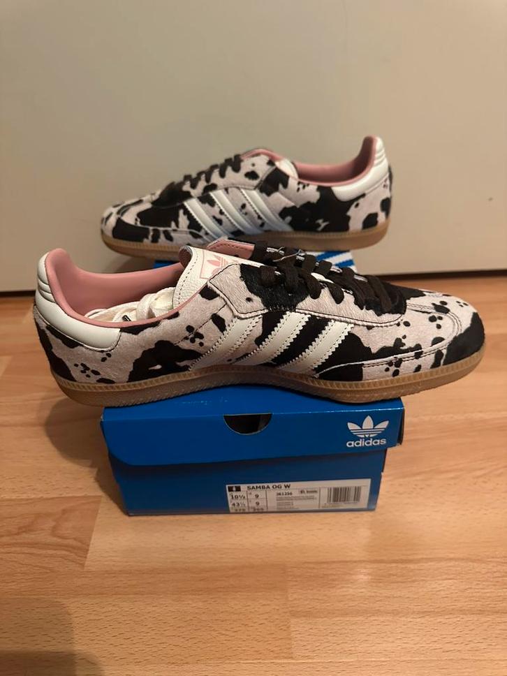 Adidas Samba OG Cow Print 38 2/3, Kleding | Dames, Schoenen, Zo goed als nieuw, Sneakers of Gympen, Wit, Ophalen of Verzenden