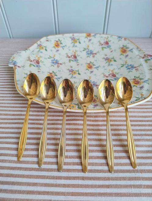 Prachtig! Set 6x vergulde theelepel Van Kempen en Begeer, Antiek en Kunst, Antiek | Bestek, Ophalen of Verzenden